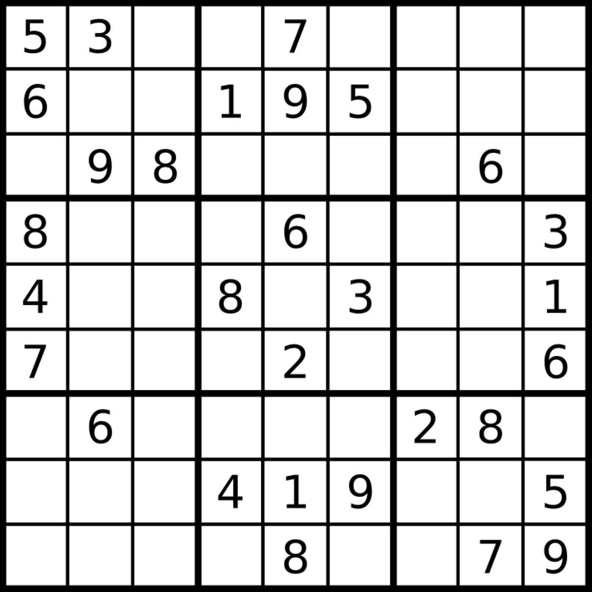 Sudoku sin resolver